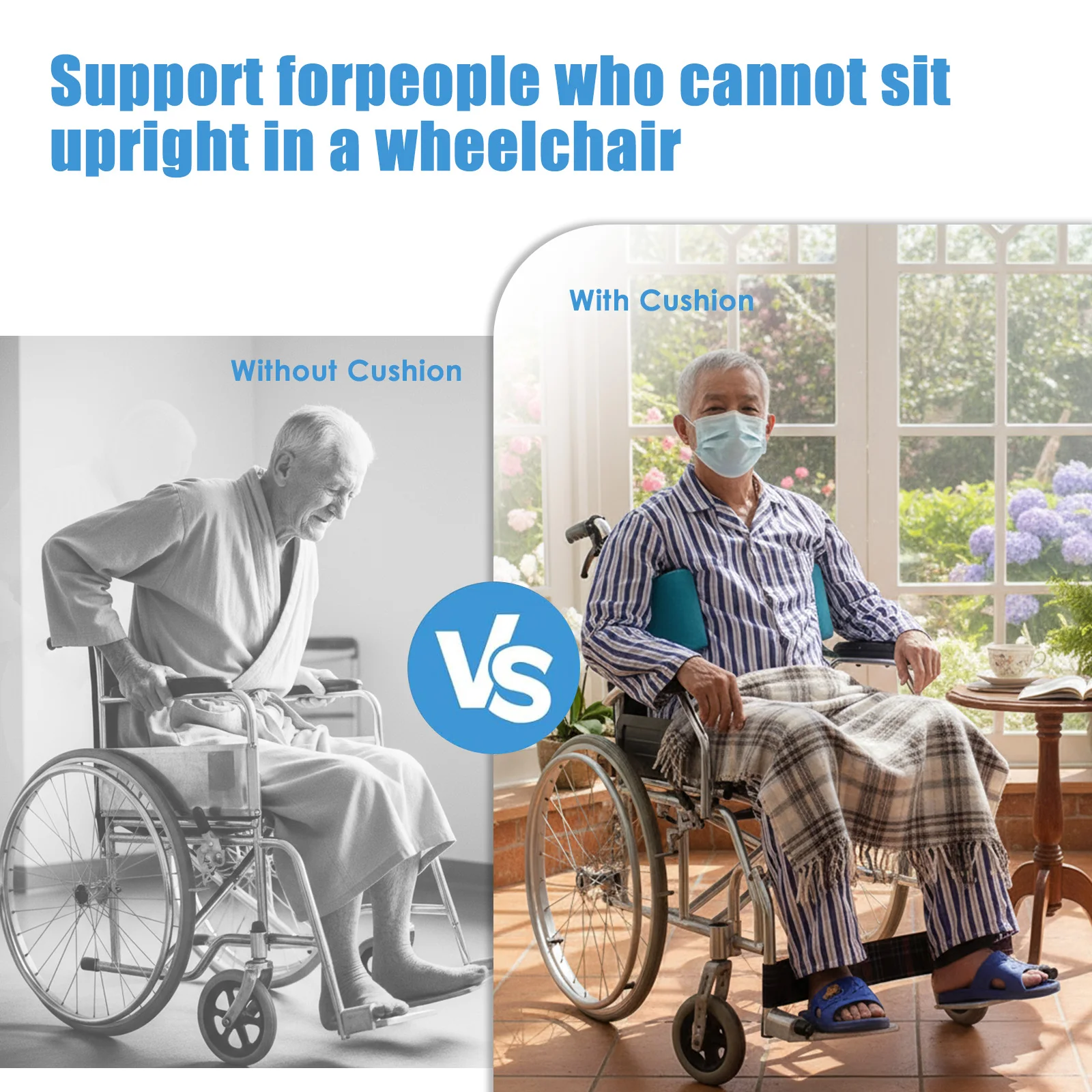 

Lateral Foam Wedge Side Guards Detachable Anti Side Pillow Position Pad Adjustable Wheelchair Back Support Pad for Elderly