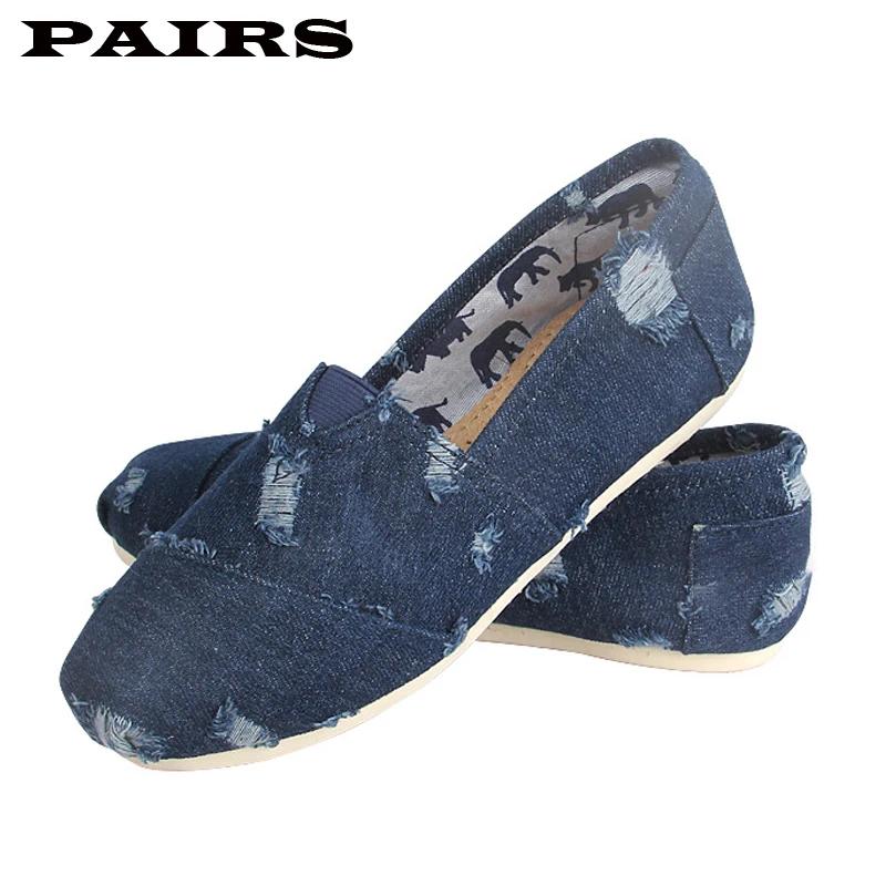 Spring Women Flat Shallow Loafers Men Canvas Shoes Denim Female Casual Shoes Comfortable Breathable Ladies Footwear Plus Size 44