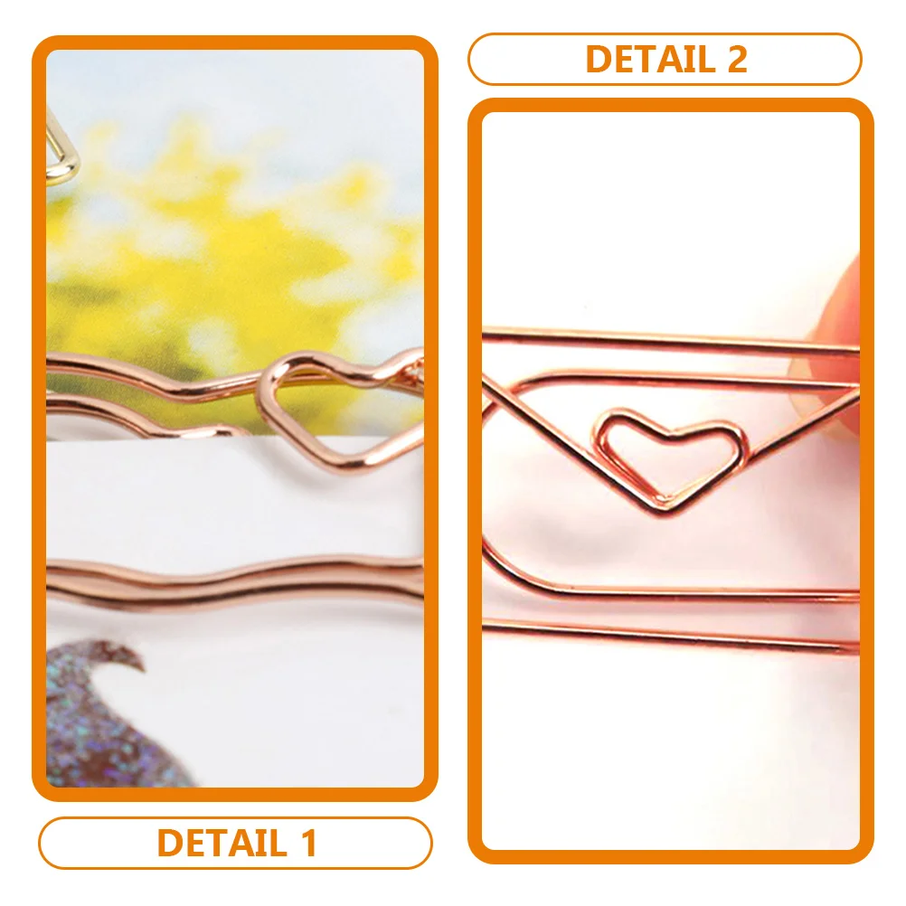 

Stainless Steel Book Shape Paper Clips 30pcs Rose Gold Office Stationery Envelope Binder Clips For Decorative Bookmarks