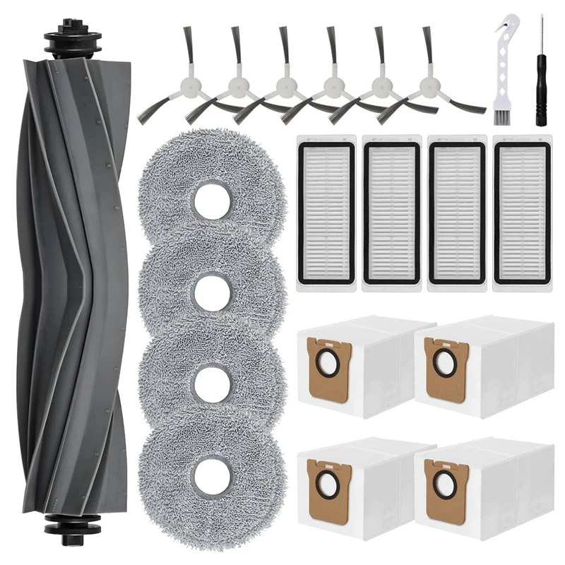 Accessories Kit Replacement For Dreame L20 Ultra / X20 Pro / X20 Pro Plus Robot Parts,Main Brush Dust Bags, Hepa Filters