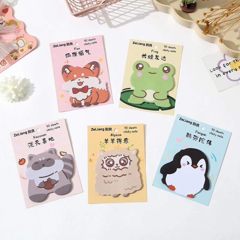 

kawai stationery Cute animal sticky notes special shaped lovely Memo pad student cartoon n times stickers Office School Supplies