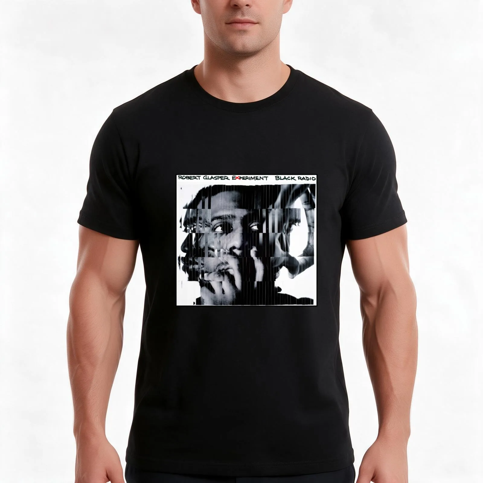 Robert Glasper ExperimentBlack Radio T-Shirt, Summer Casual Cotton Tee, Oversized Streetwear Tops, Vintage Graphic Print