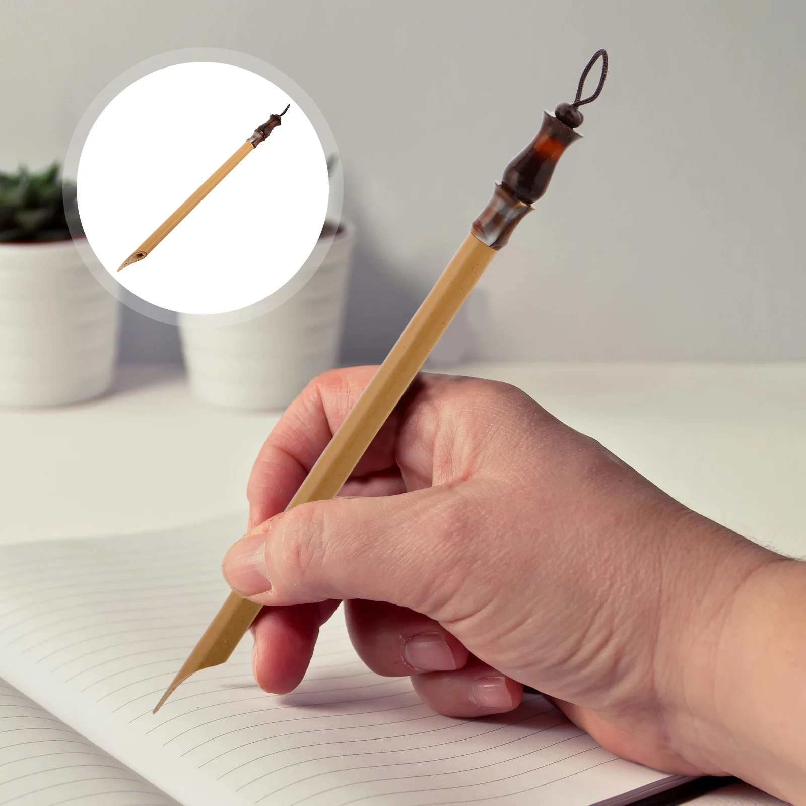 

Бамбуковая ручка для каллиграфии ручной работы, универсальный инструмент для погружения чернил для практики художественного письма и каллиграфии