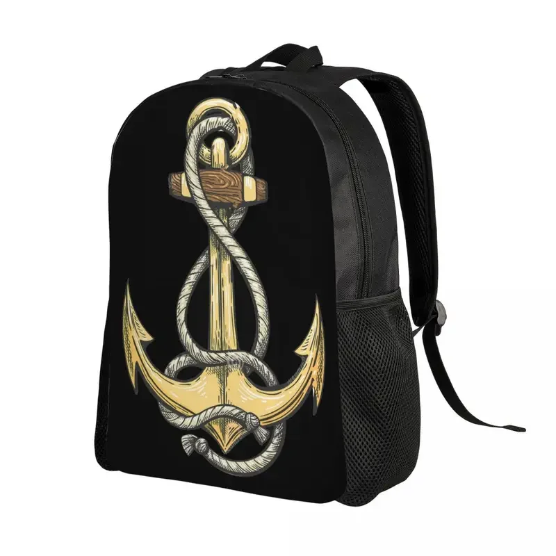 Nautical captain anchor laptop backpack men women basic bookbag for college school students sailor adventure bags