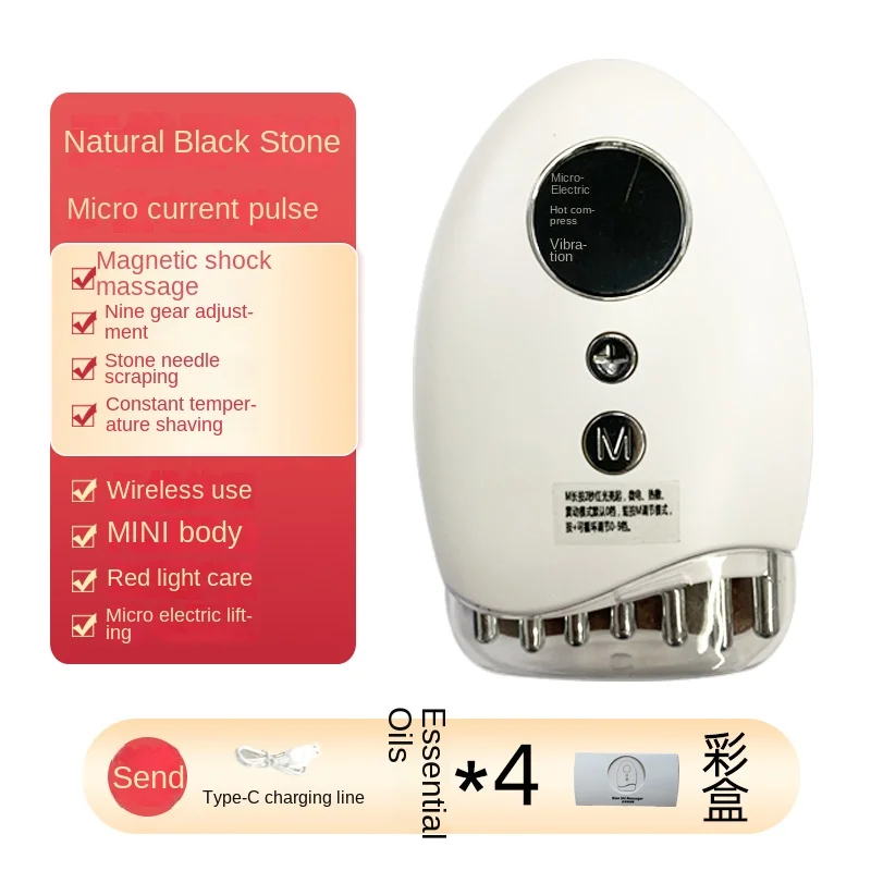 IRechargeable Multi-Head Electric Massage Tool with Gentle Vibration for Face Neck and Body Comfort Routine