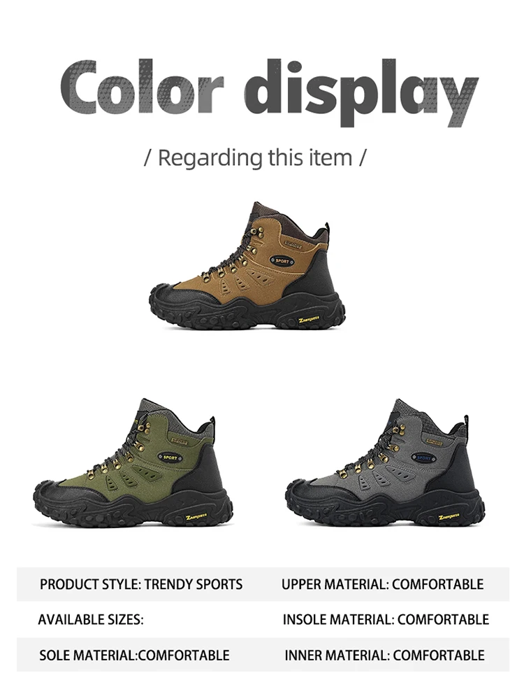 Modische, bequeme und vielseitige Herren-High-Top-Wanderstiefel in großen Größen, ideal für Outdoor-Aktivitäten, Bergsteigen und Reisen, als Geburtstagsgeschenk oder Weihnachtsgeschenk geeignet. – Detail 3