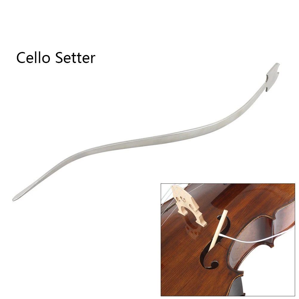A12E-Cello/Double Bass Sound Post Setter Luthier Tool Stainless Steel Upright Column Hook Tool Strings Accessories