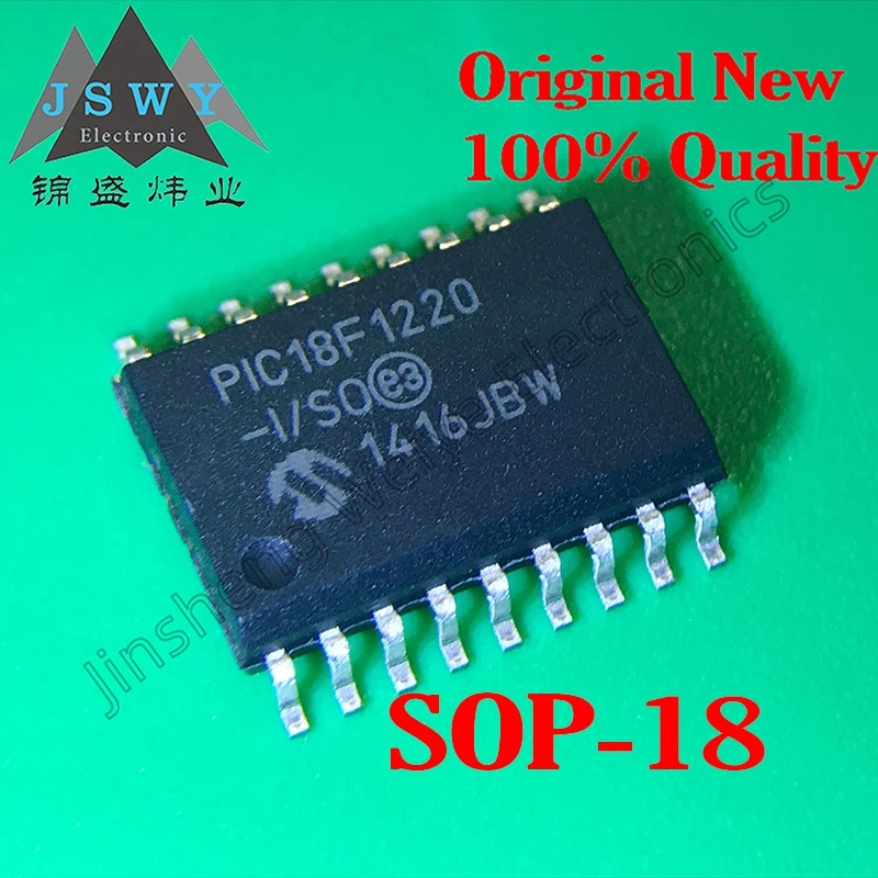 5PCS PIC18F1220-I SO PIC18F1220-I/SO PIC18F1220-I PIC18F1220 SOP18 SMD MCU processing chip 100% brand new genuine electronic