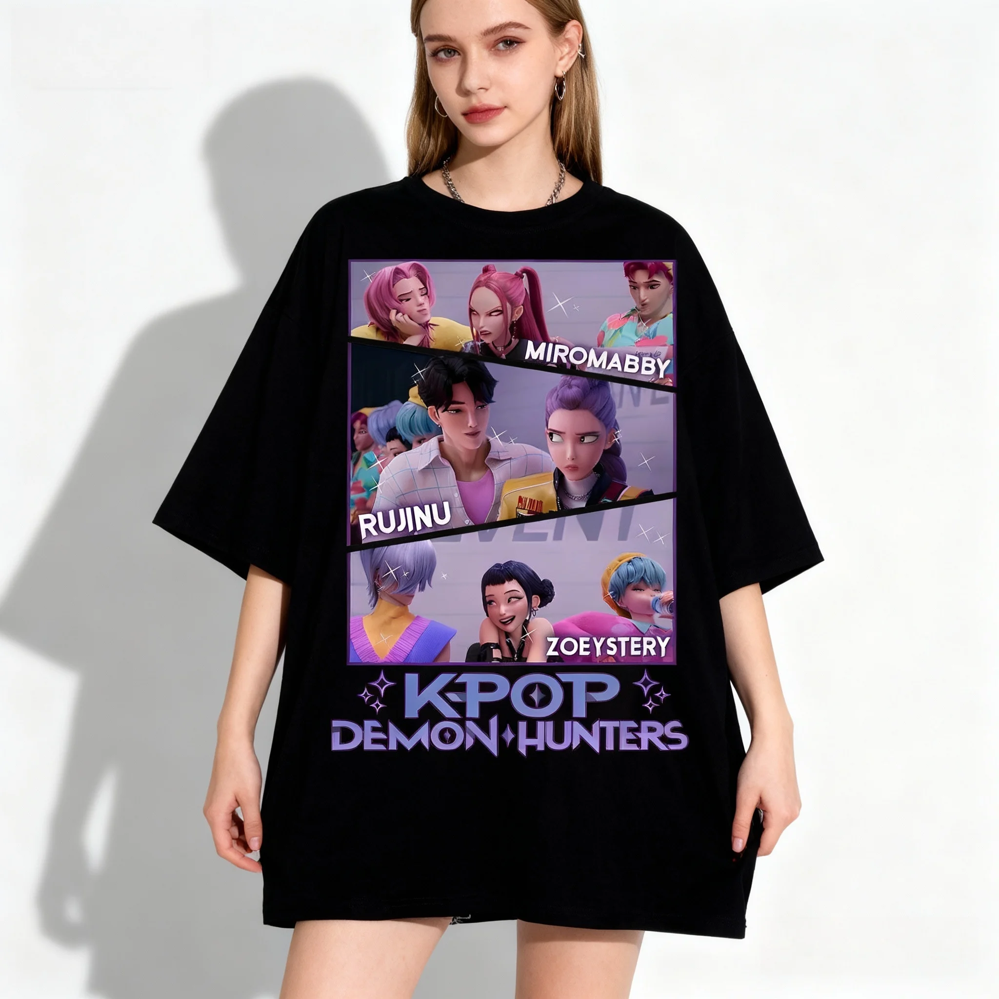 

Летняя мужская командная футболка KPOP Witch Hunt, корейские европейские и американские уличные большие топы для взрослых, женские и детские топы