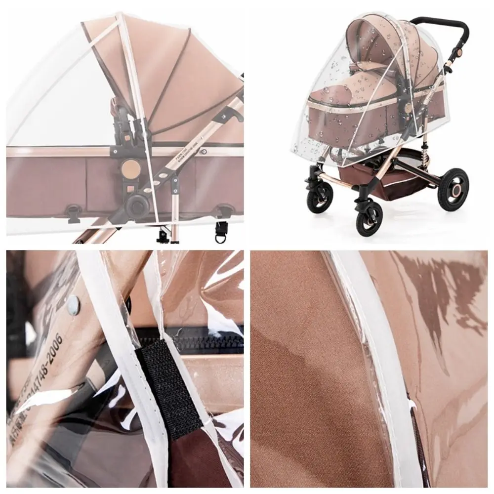 Transparent Baby Stroller Rain Cover Outdoor Travel Baby Pram Rain Cover Windproof Waterproof Pushchair Raincoat