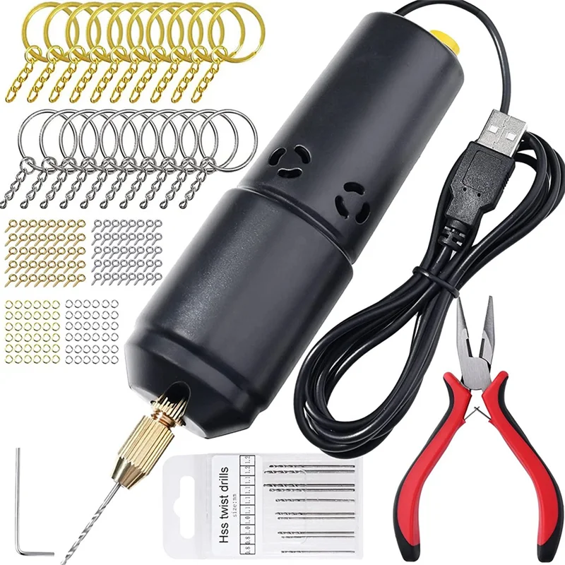 

A21I-электрическая дрель для смолы, для литья смолы, комплект электрических тисков с 10 сверлами для художественного ювелирного брелка из смолы