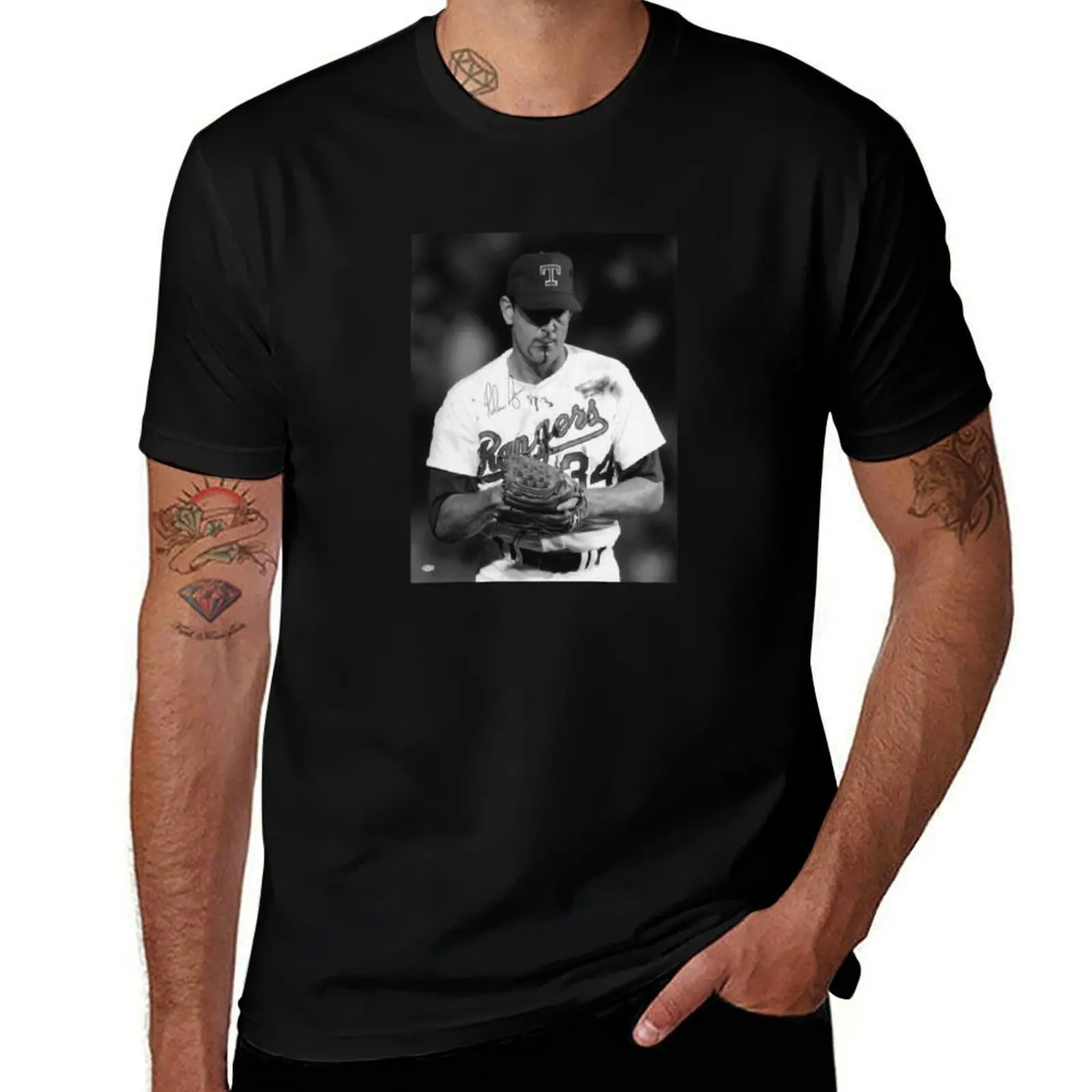 

Nolan Ryan Black and White T-Shirt essential t shirt t shirts for man cotton soft t shirt personalised T-shirt