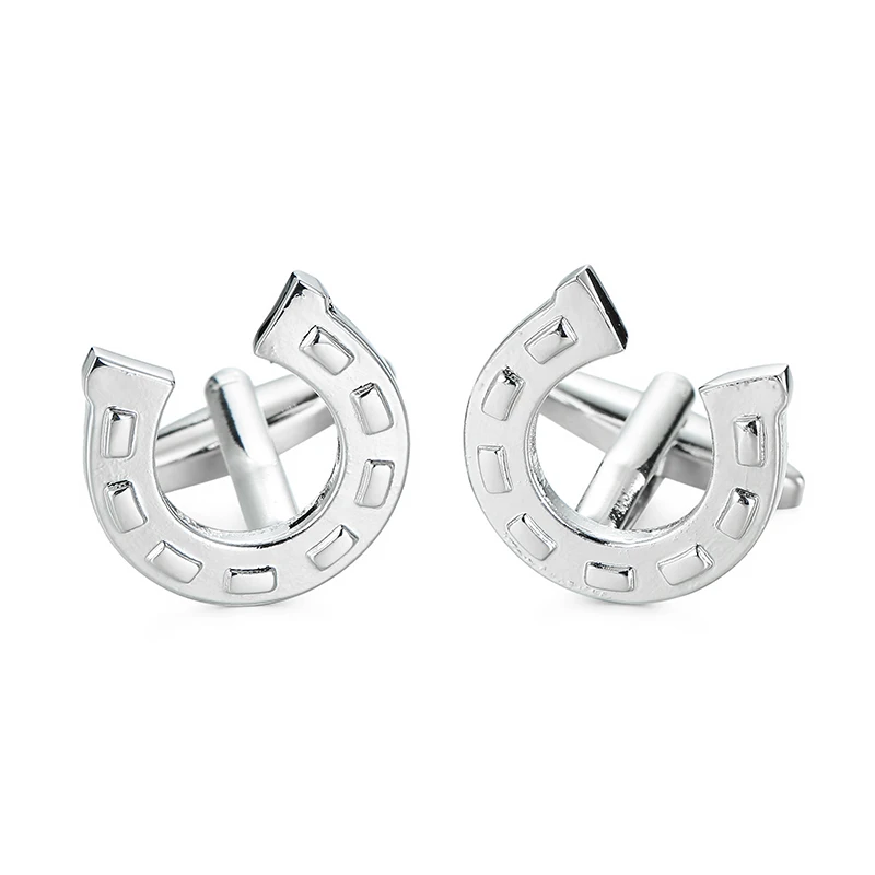 High quality men's French shirt cufflinks classic Smooth horseshoe cuffs buttons business suit accessories jewelry gifts