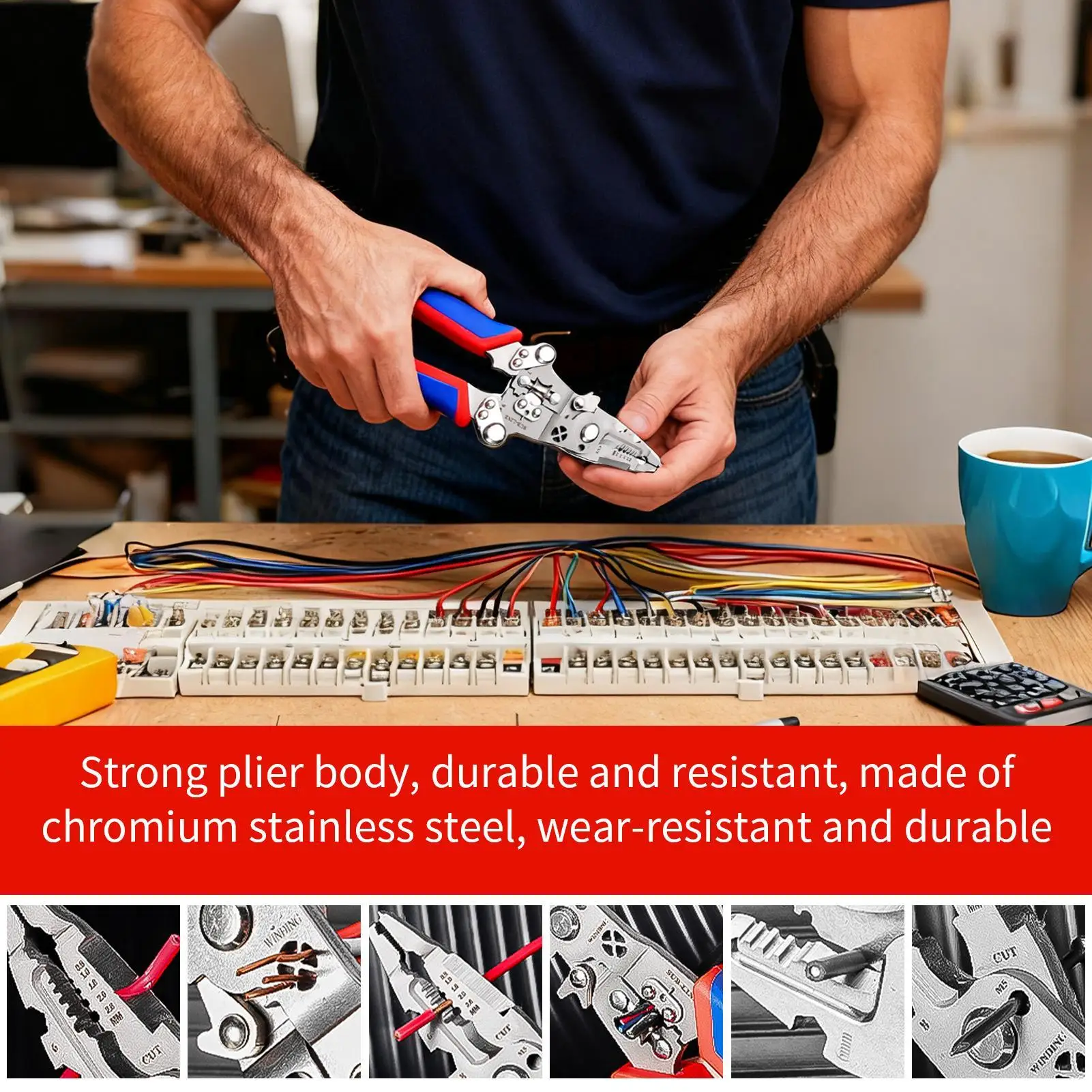 Wire Strippers Foldable Electrician Tools Wire Stripper Crimper For Automotive Wiring Hardware Factory Garage Workshop