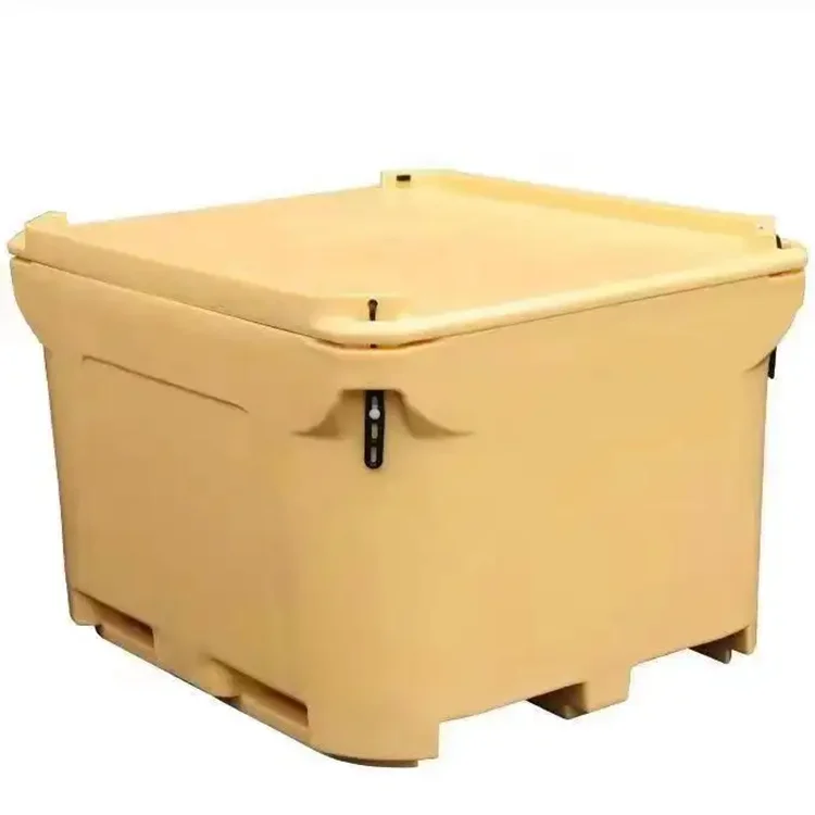 Rotomolded Huge Stackable Plastic Fish Bins Insulated Cooler Box Fish Storage Container