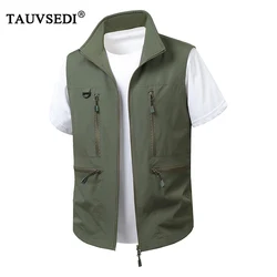 Spring Men Breathable Outdoor Sleeveless Vests Mens Tactical Sport Casual Vest Man Fish Multi Pocket Vest Waistcoat Big Size 6XL