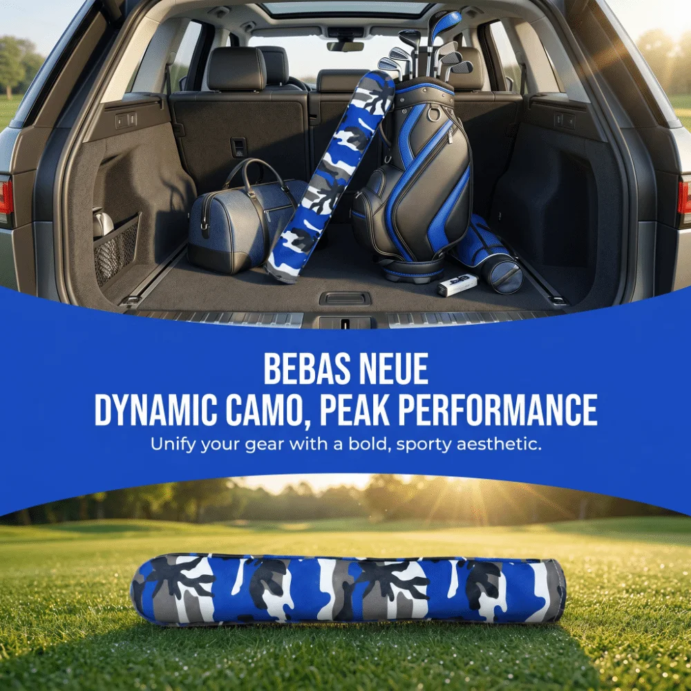 PU Material Golf Alignment Stick Cover Padded Structure Lining Golf Practice Accessory Print Lightweight Build
