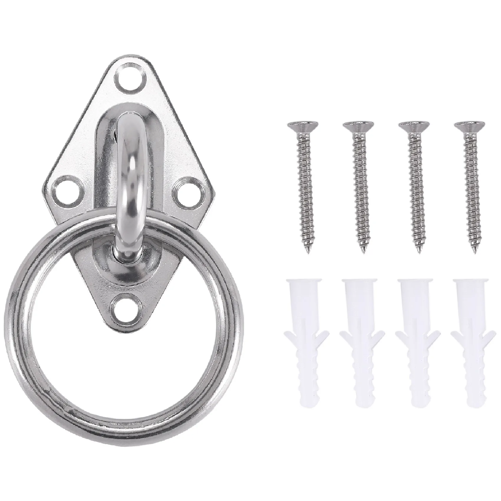 [Value Pack]80Mmx50Mm Mounting Hook For Wall Or Ceiling With Round Ring Stainless Steel - Bracket / Attachment For Sling Trainer