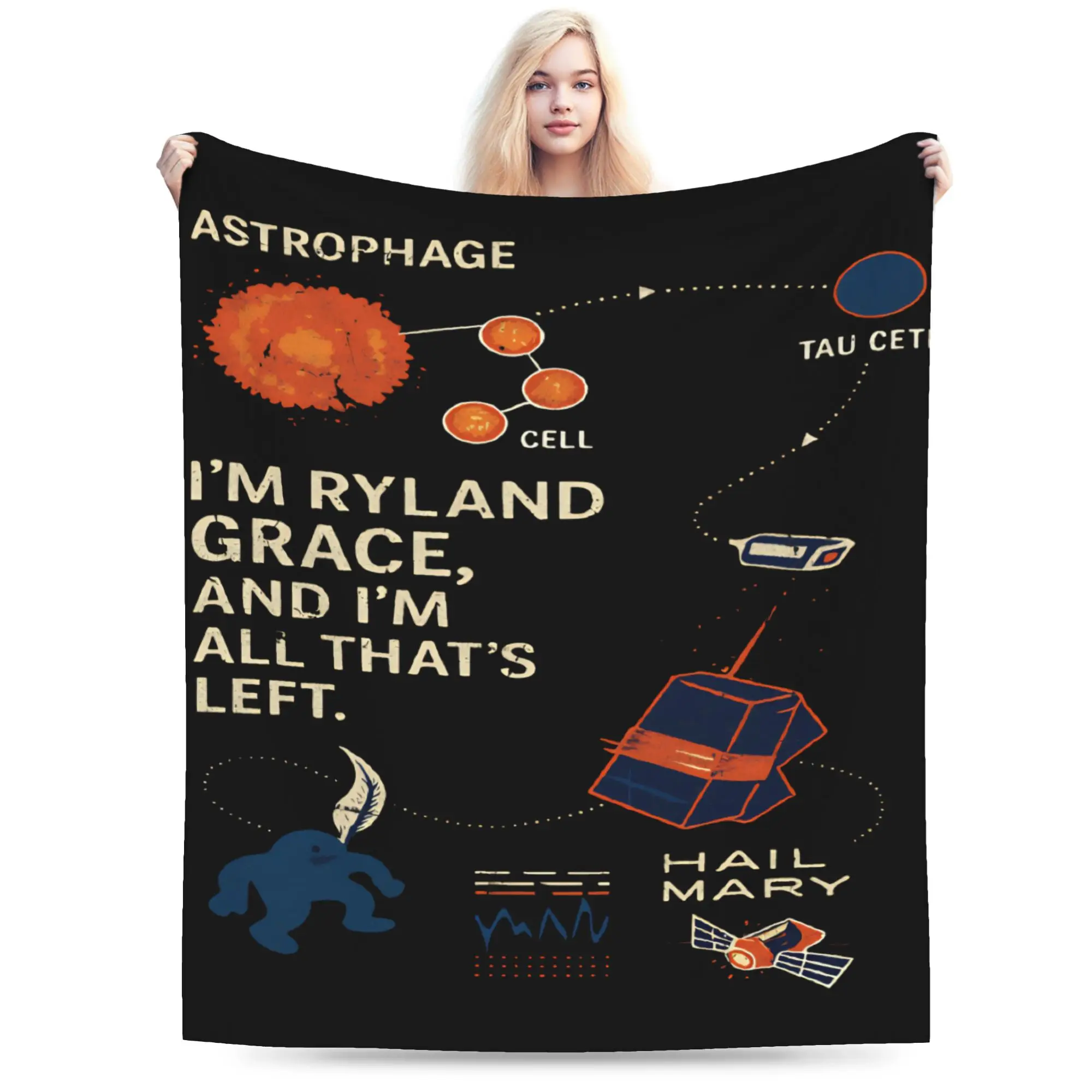 Project Hail Mary Andy Weir Book  Knitted Blanket Flannel  Ultra-Soft Throw Blanket for Bed Bedspread