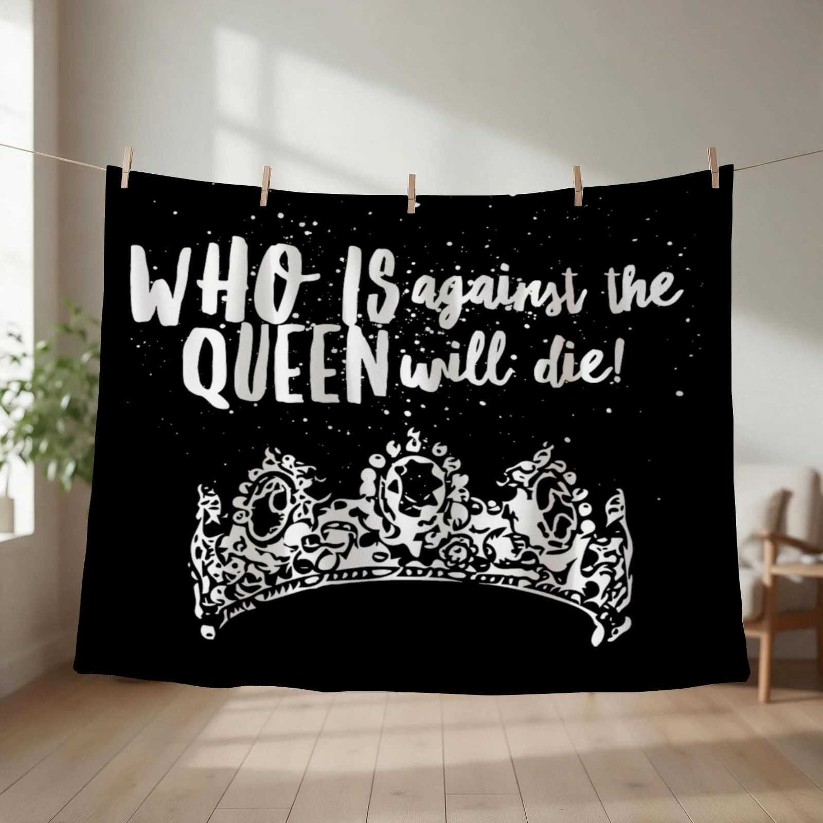 Who is against the queen will die Throw Blanket Hair Soft Plaid Loose Blankets For Sofas Blankets