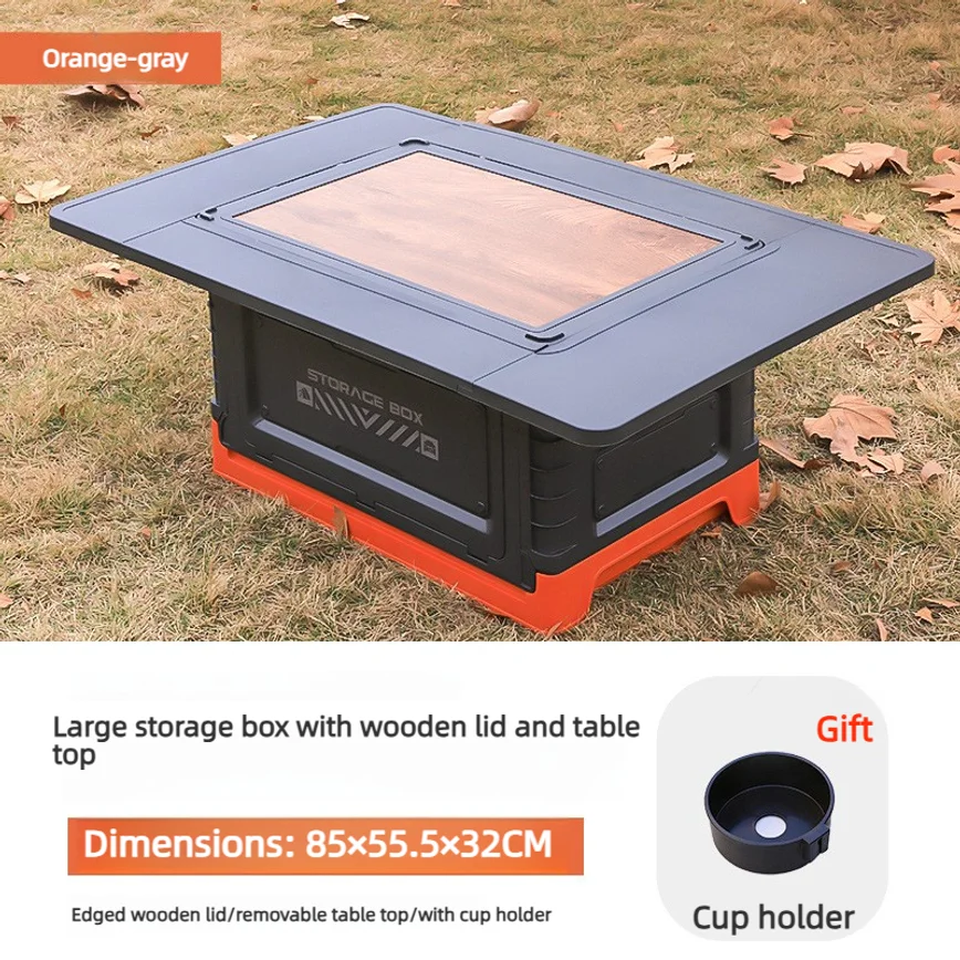 Foldable Car Trunk Storage Box With Side Door Large Capacity Outdoor Camping Storage Bin With Table Board - view 5