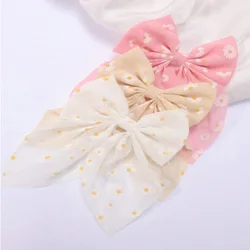 1pcs Small Daisy Hair Clips Cotton Fabric Hair Large Bows For Baby Girls Children Boutique Hairpins Kids Hair Accessories