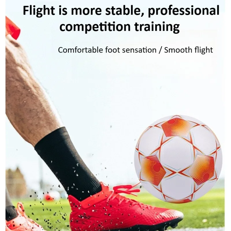 Standard Size 5 Soccer Ball Crafted From High Quality Soft PU Seamless Elastic for Soccer Sports League Training and Match Needs