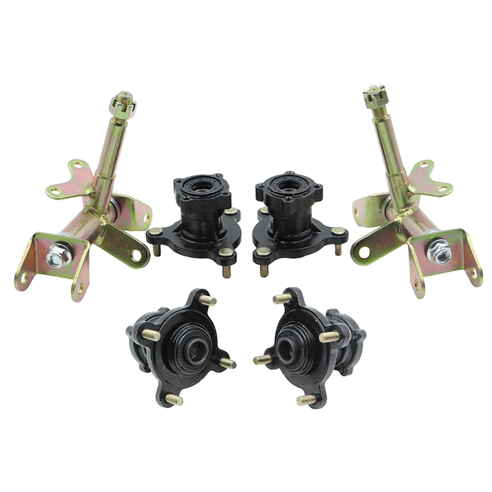 Steering Strut Knuckle Spindles 3/4 Stud Hub Kit For 49cc 110cc 125cc 6 7 8 Inch Wheel Electric Go Kart Buggy  Karting Quad Bike