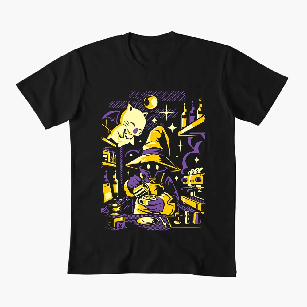 

Mage Latte Collection Final Fantasy Gift T shirt for gamer 100% cotton Short Sleeve Graphic Clothes 0508 All size tops S-6XL