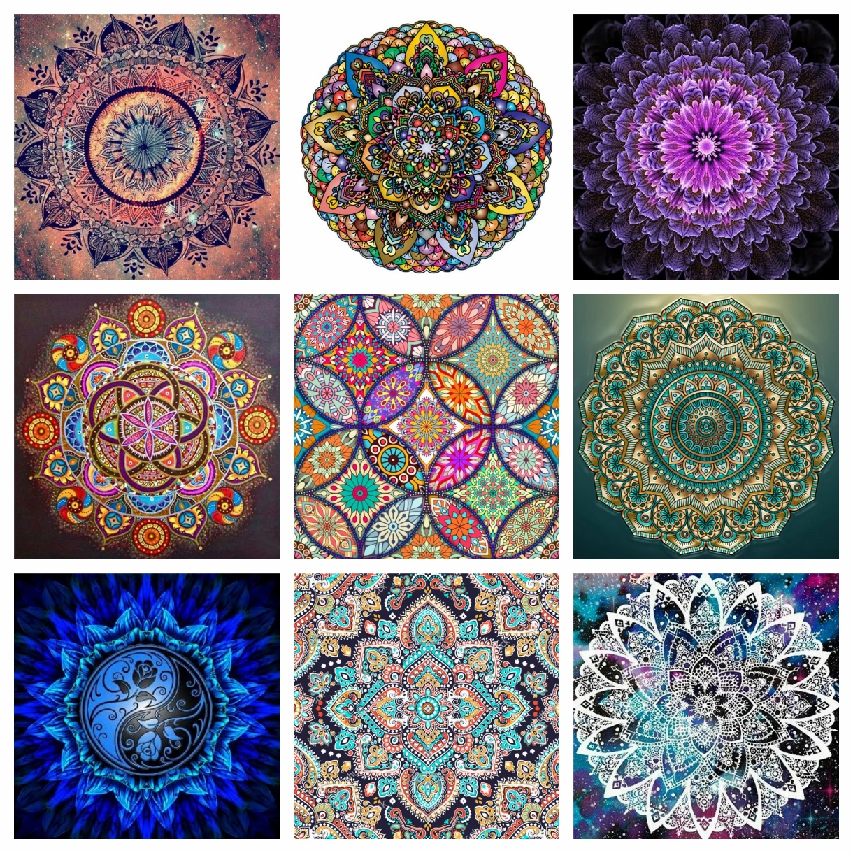 Mandala Diamant Stickerei 5D DIY Diamant Malerei Kreuzstich Kit Blumenbilder von Strass Kunst Mosaik Dekortion für Zuhause