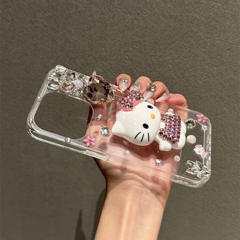 Sanrio Hello Kitty Schutzhülle für Samsung S24 Ultra S25 Plus S21 FE S23 Plus S20 S22 Ultra S26 Herzförmige Strass-Abdeckung – Detail 3