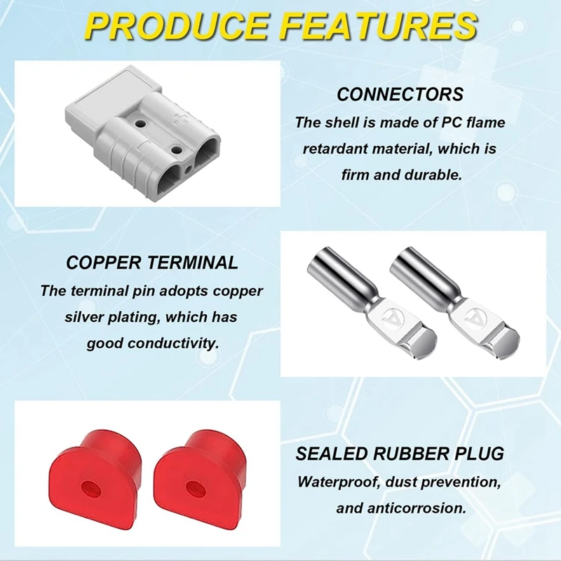 HOT! 2 Pack 6-10 Gauge 12V To 36V Battery Quick Connect/Disconnect With Mounting Bracket 50A Wire Harness Plug Connector Kit