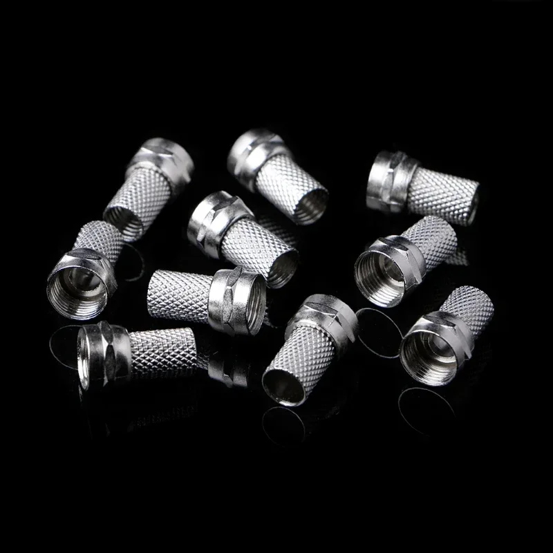 10 Pcs 75-5 F Connector Screw On Type For RG6 Satellite TV Antenna Coax Cable Twist-on