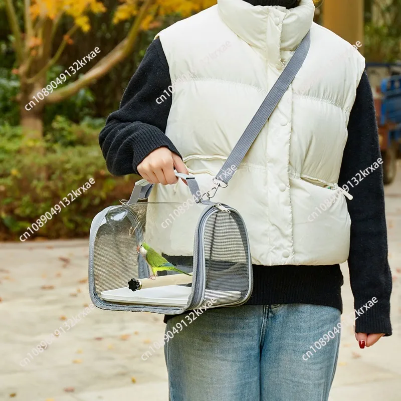 Bird takeaway bag, bird supplies, pigeon parrot bag, lizard, crossbody pet supplies, monk transparent bag