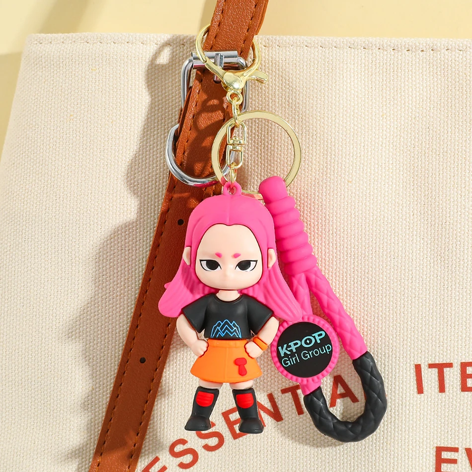 Anime Movie Kpop Demon Hunters Girls Derpy Keychains Doll Cute Tiger Action Model Toys Collectible Cartoon Keychain Figurin Doll