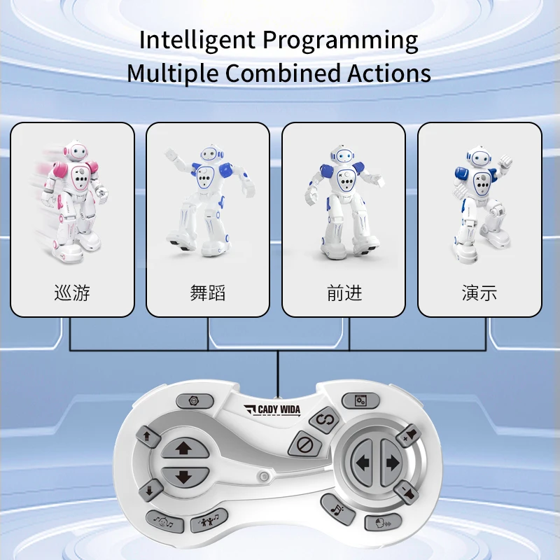 2,4 Ghz Fernbedienung Roboter Singen Und Tanzen Englisch Roboter Spielzeug Geste Sensor Roboter Fernbedienung Spielzeug Blau Grau