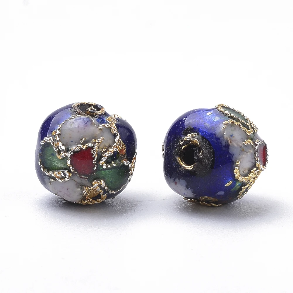 Pandahall 20 Pcs 8mm Handmade Round Cloisonne Beads Loose Beads for Diy Bracelet Necklace Handmade Jewelry Making Accessories