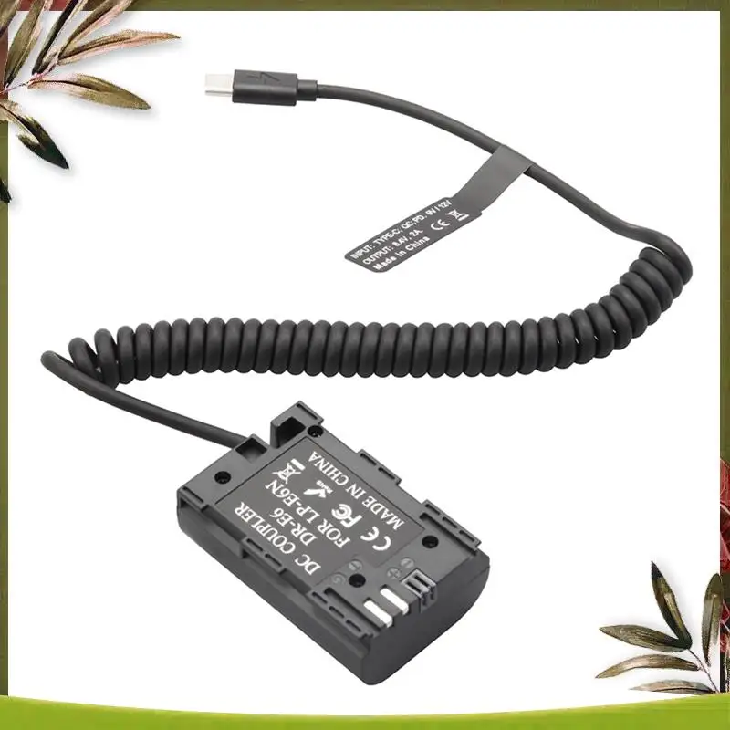 New-LP-E6 Dummy Coupler Battery Type-C Spring Cable Replacement For Canon 5D2 5D3 5D4 6D 6D2 60D 7D 7D2 70D 80D 90D 5DSR R R5 R6