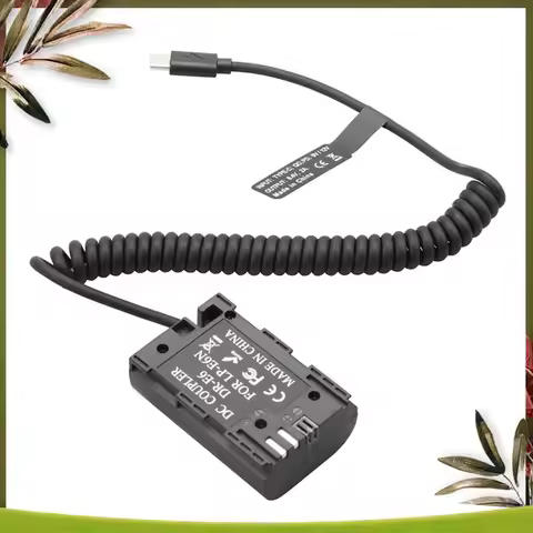 New-LP-E6 Dummy Coupler Battery Type-C Spring Cable Replacement For Canon 5D2 5D3 5D4 6D 6D2 60D 7D 7D2 70D 80D 90D 5DSR R R5 R6