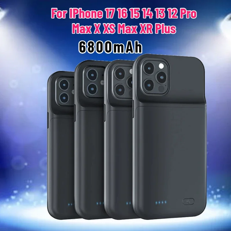 6800mAh Battery Charger Case for IPhone 17 16 15 14 13 Pro Max X XS Max XR Plus Cover Mobile Phone Chargers Power Bank