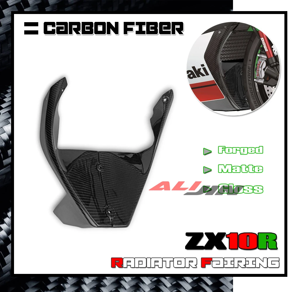 

Real Dry 100% Carbon Fiber Motorcycle Lower Radiator Tri Ram Fairing Cover Guard Panel For KAWASAKI NINJA ZX10R ZX-10R 2016-2024