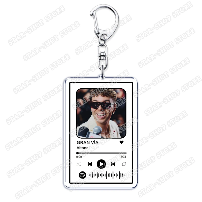 Gantungan Kunci Lagu Penyanyi Populer untuk Wanita Tas Aksesori Barcelona Mon Amour Presiento Musik Keying Perhiasan Hadiah Teman Penggemar