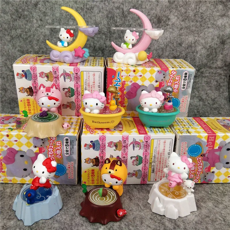 

Genuine Sanrio Moon Version Hello Kitty Blind Box Desktop Ornament Stump Bathtub Birthday Present Children's Toys Collectibles