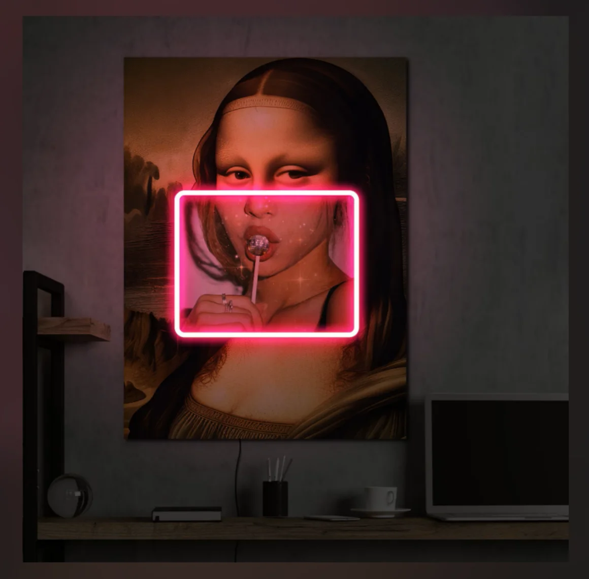 

Mona-Lisa neon sign Mona- Lisa neon poster Unique neon art Mona-Lisa pop art Neon painting art Modern painting wall art led Co