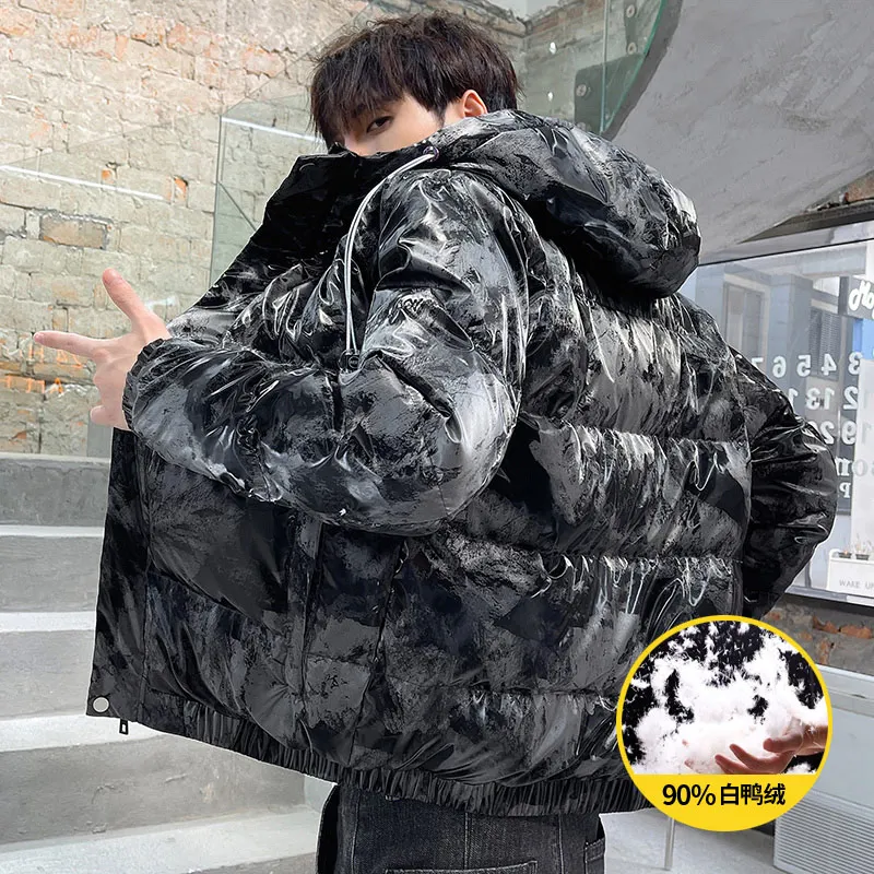 Fashion Warm Thicken Men's Parkas Winter New Brand Men's Solid Hooded Down Coats Outdoor Windproof Jackets Casual Men Clothing