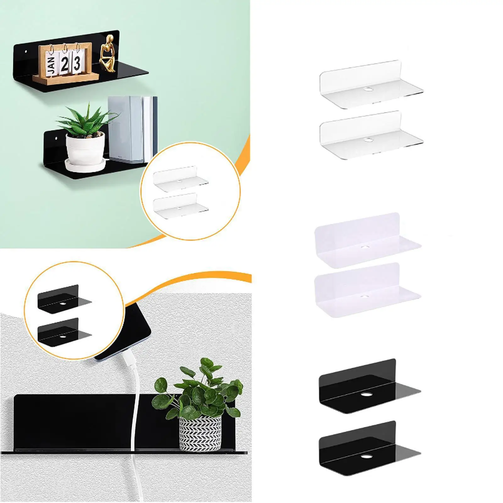Floating Shelves Organizer Decoration for Collections Small Items Bathroom