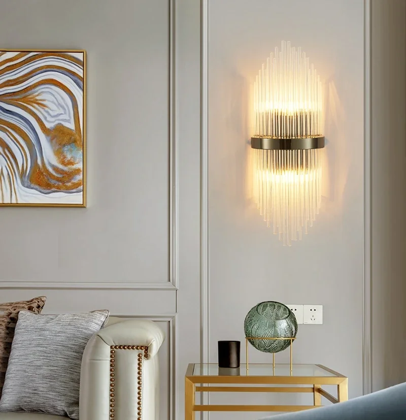 JMZM Nordic Creative Crystal Wall Light Black Simple  LED Sconce Lamp For Living Room Dining Bedroom Restroom Stair Indoor Light image 6