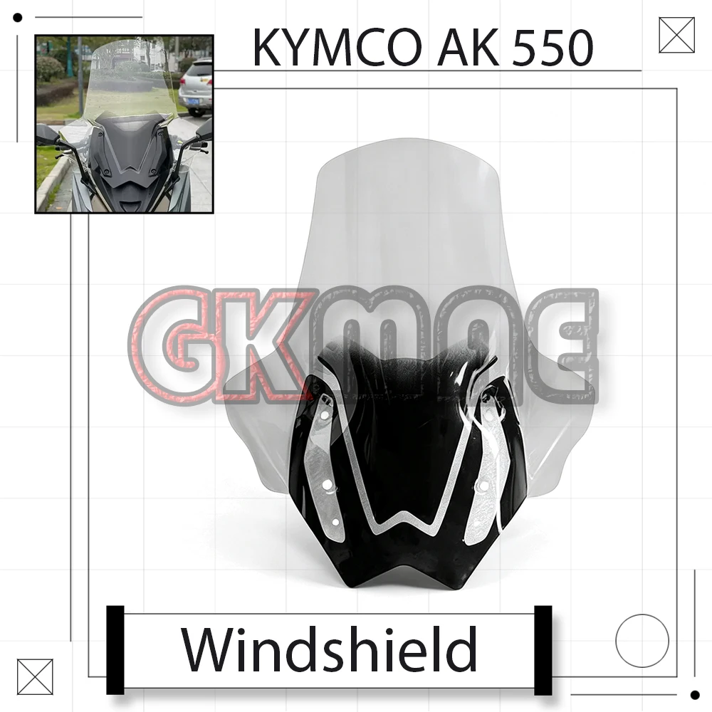 For KYMCO AK550 Motorcycle Heightened Widened Front Windshield Hand Guard Windscreen Rain Shield Chest Protection Wind Deflector