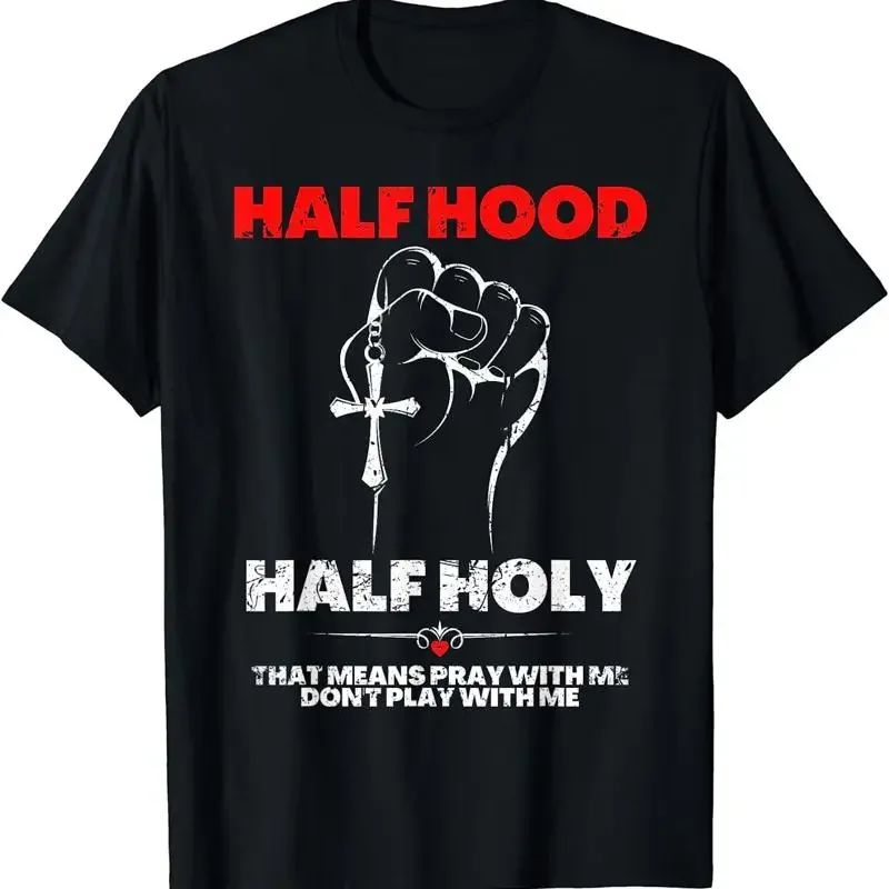 NEW LIMITED Half Hood Holy Pray With Me Don't Play T Shirt