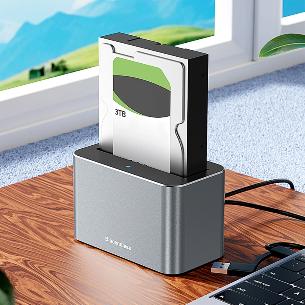 

Hard Drive Dock SAS To USB 3.0 Adapter Support Up To 20TB 2.5 3.5 Inch SATA HDD SSD Reader for 2.5 & 3.5 Inch SATA/SAS HDD SSD